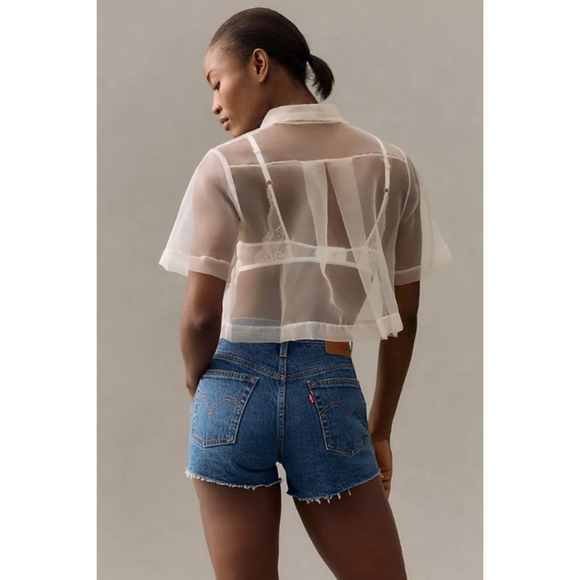 Vintage Levi's 501 Button Fly Cutoff Denim Shorts 26 & 29 - Picture 11 of 13